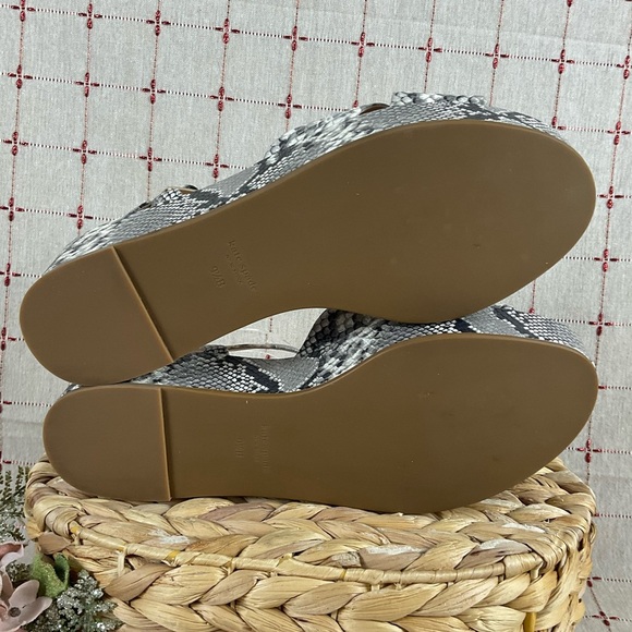 🌺HP Kate Spade “Bunton” Snakeskin Embossed Leather Strappy Platform Sandals 9.5 - Picture 9 of 10